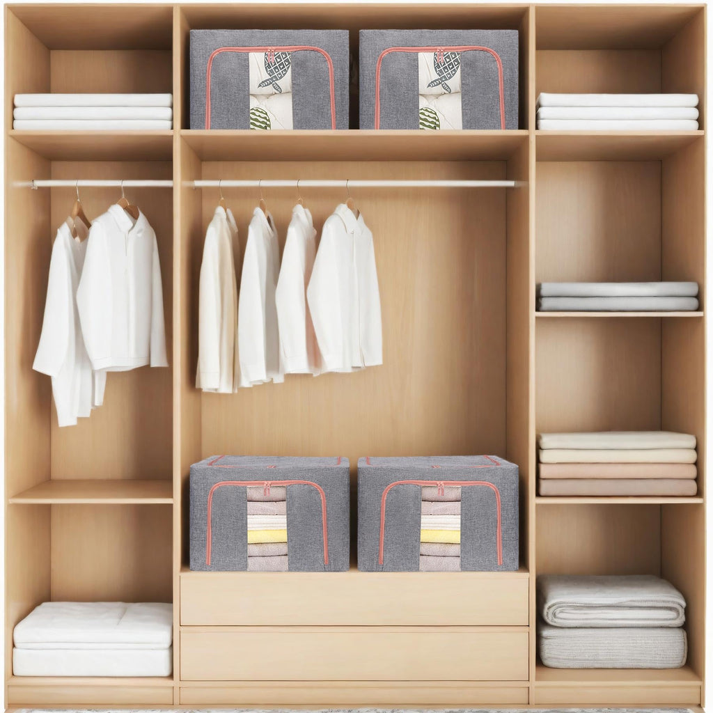 DAWNTREES Collapsible Storage Boxes, Storage Boxes for Clothes,Grey - image 3