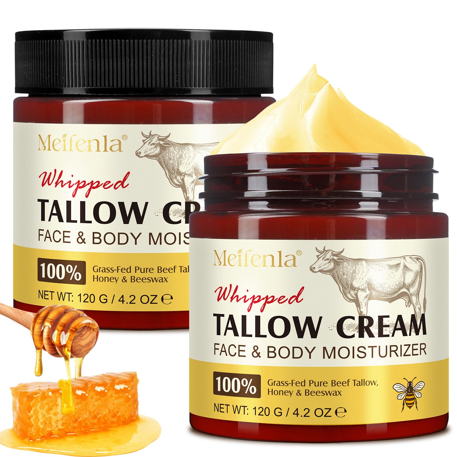 Grass Fed Beef Tallow & Honey Balm | Organic Face Moisturizer