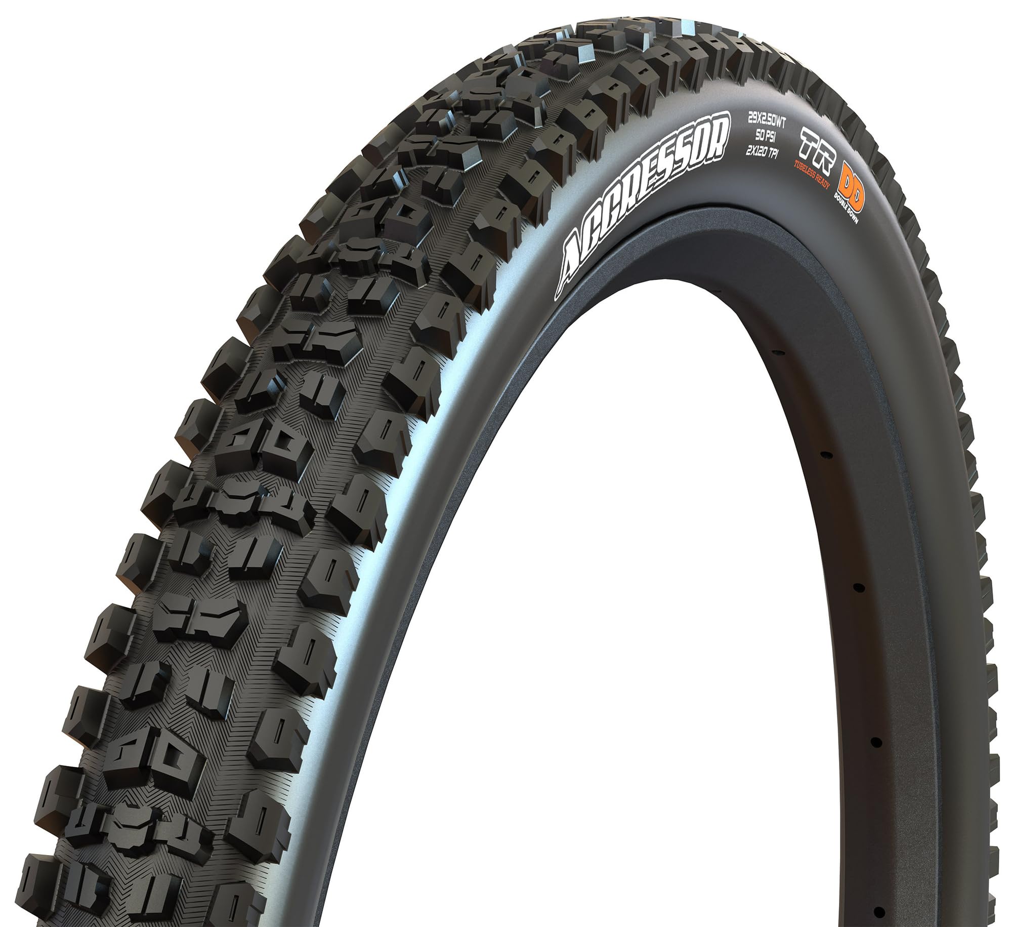 Maxxis Aggressor MTB Tyre - Dual Compound EXO TR - Black, 29 x 2.50