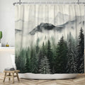 Forest Shower Curtain | Waterproof Green Landscape Polyester