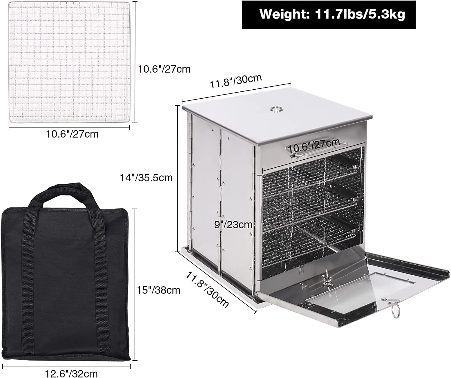 REDCAMP Foldable Camping Oven | 3-Tier Stainless Steel Outdoor Grill