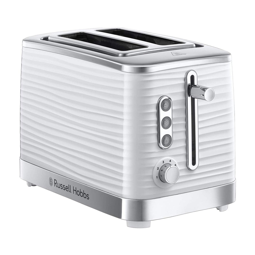 Russell Hobbs Inspire 2-Slice Toaster | High-Gloss White with Wide Slots