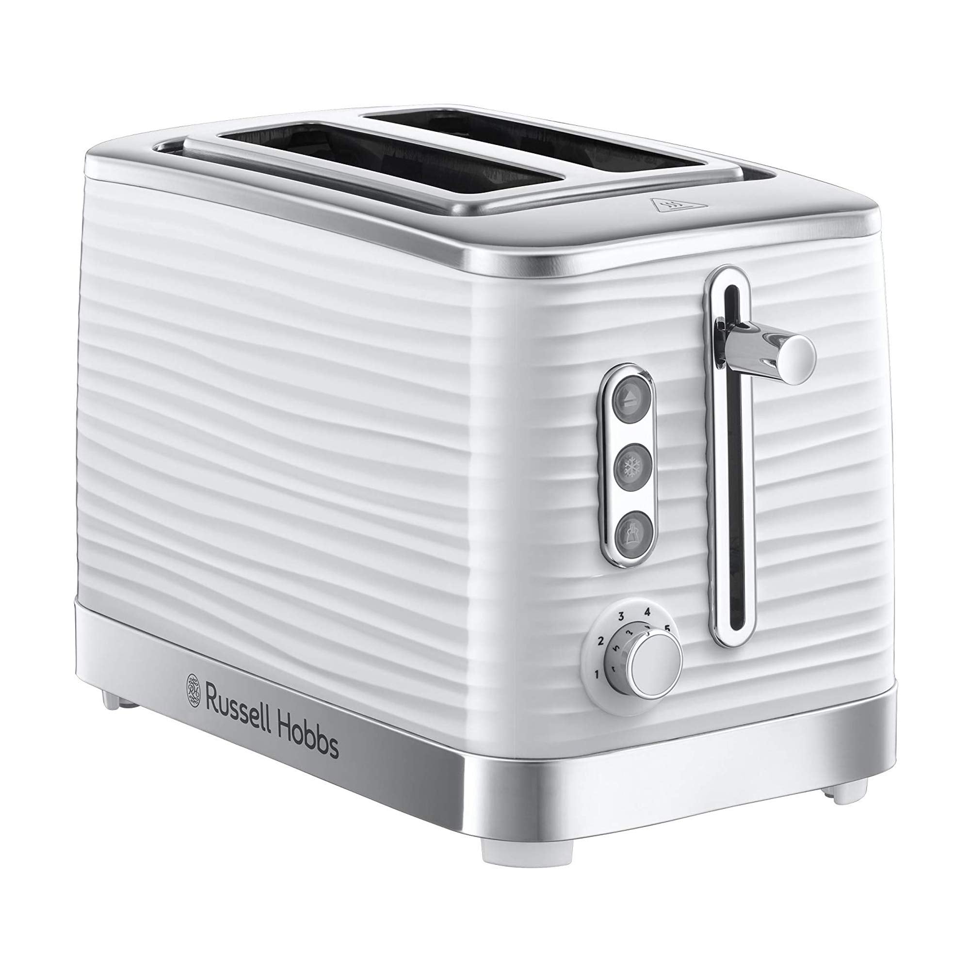 Russell Hobbs Inspire 2-Slice Toaster | High-Gloss White with Wide Slots