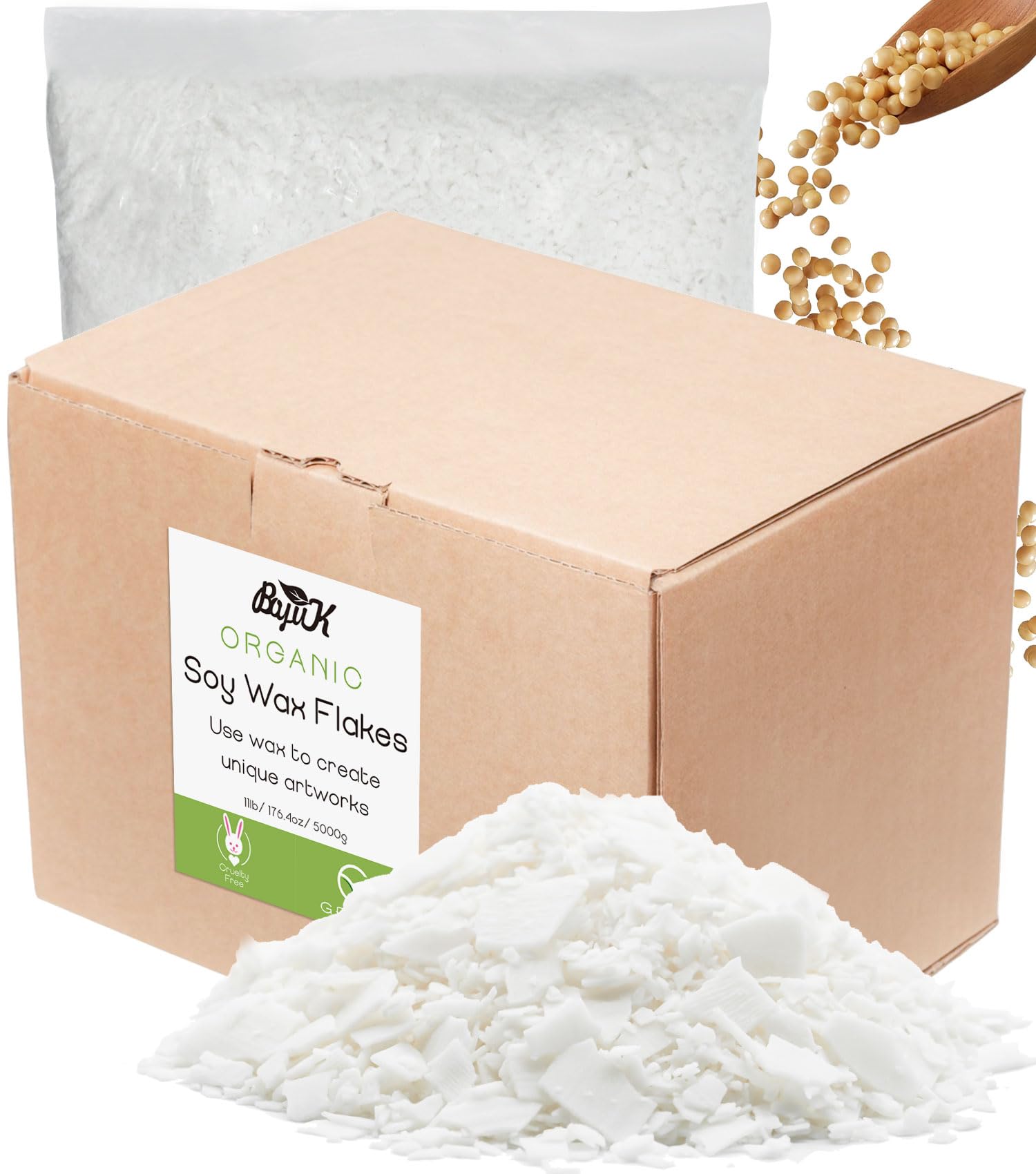 BOYUJK 5KG Soy Wax Flakes | 100% Natural Organic Candle Making Wax