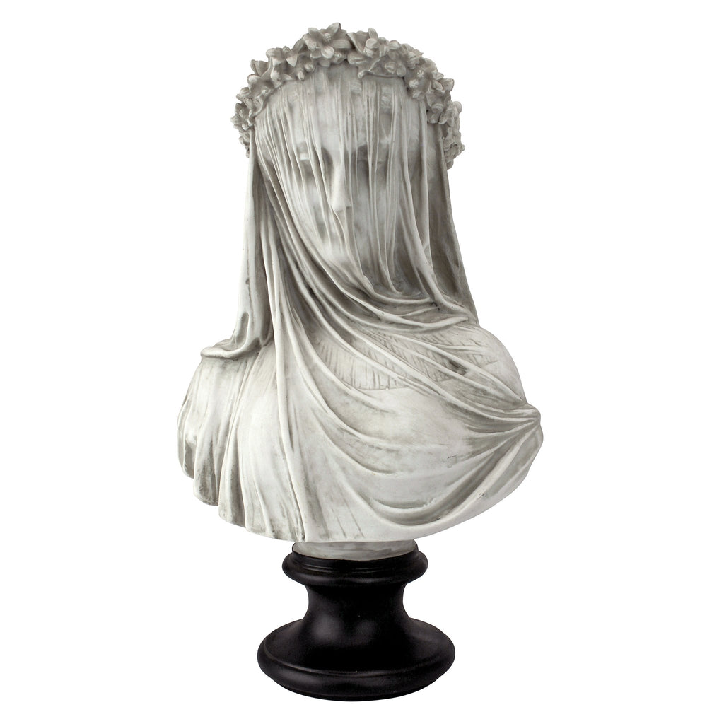 Design Toscano Veiled Maiden Sculptural Bust - White Resin Figurine