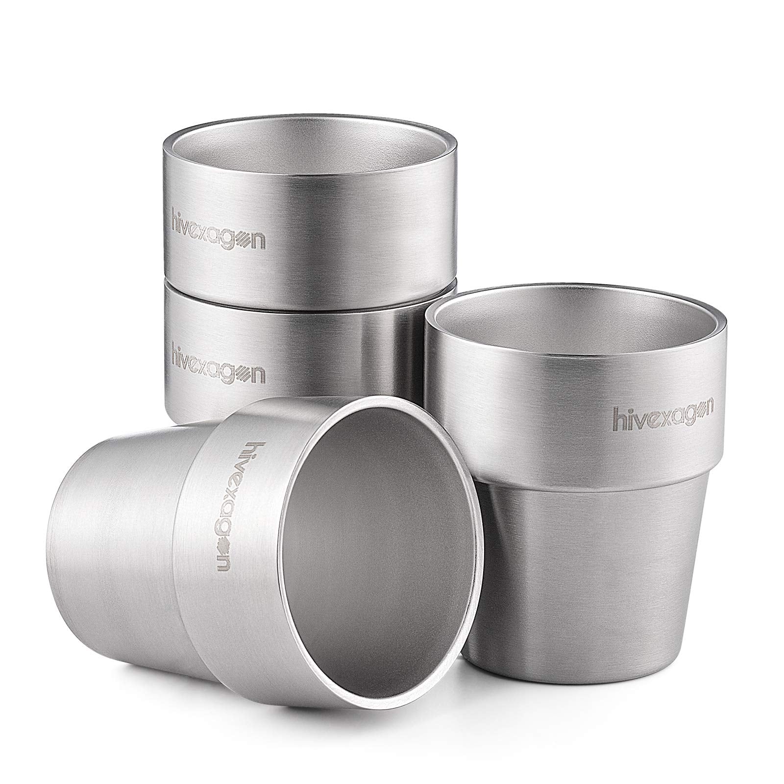 Hivexagon 300ml Stainless Steel Double Wall Cups - Set of 4 Kids Tumblers