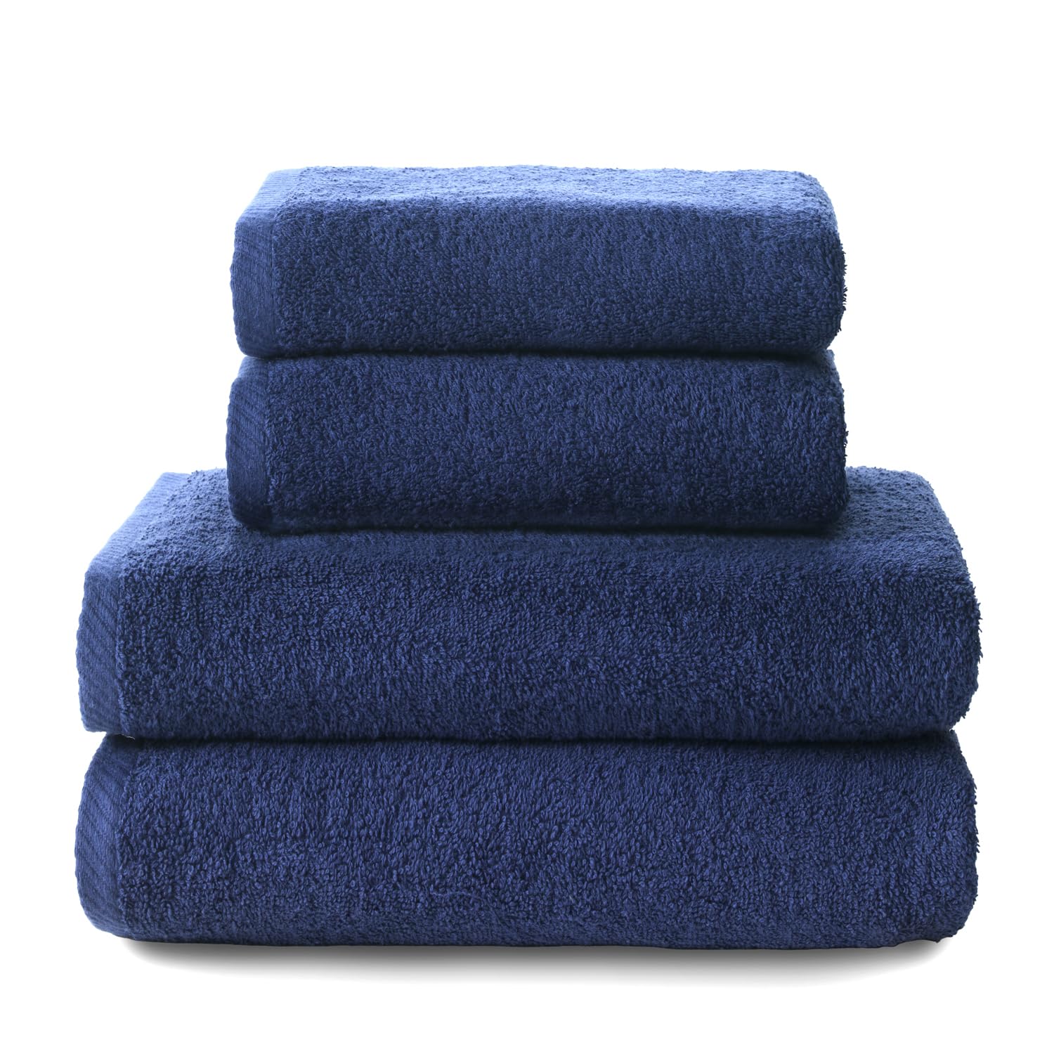 Jolof Store 4-Piece Cotton Bath Towel Set – 400gsm Absorbent – Navy