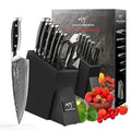 Nanfang Brothers Damascus Kitchen Knife Set | VG10 Steel with Block