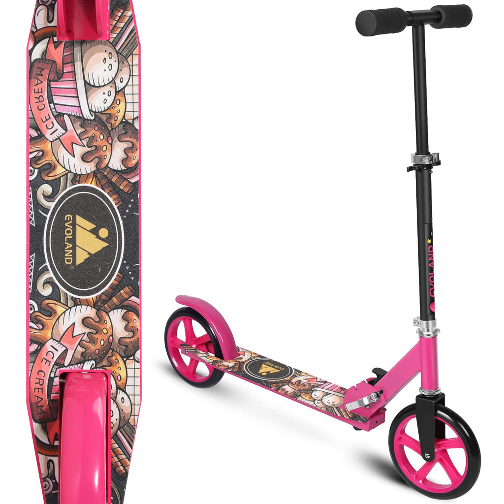 EVOLAND Foldable Kick Scooter – Adjustable 2-Wheel Scooter for Kids & Teens