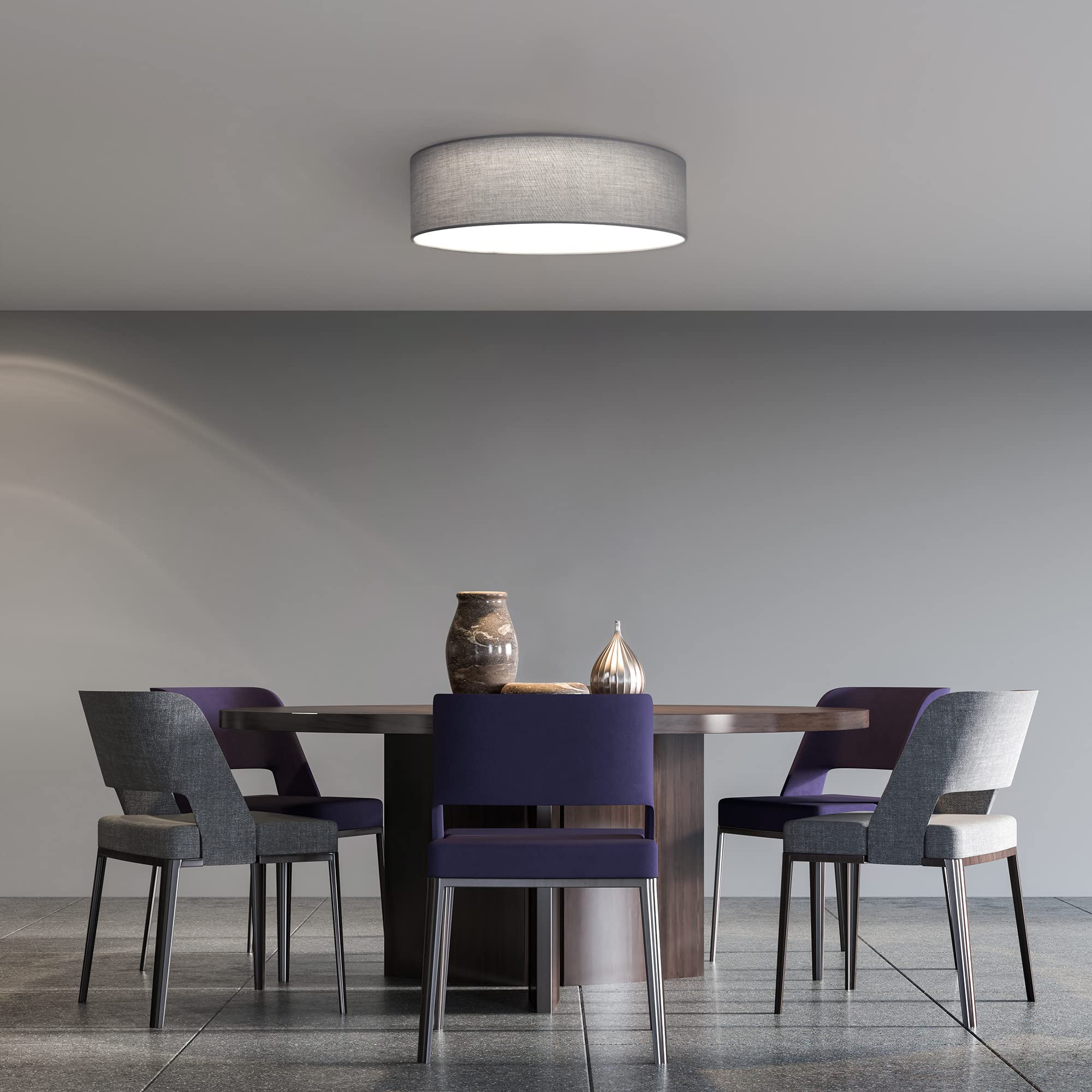 Navaris 22W LED Ceiling Light – 40cm Dimmable Flush Mount, Light Grey
