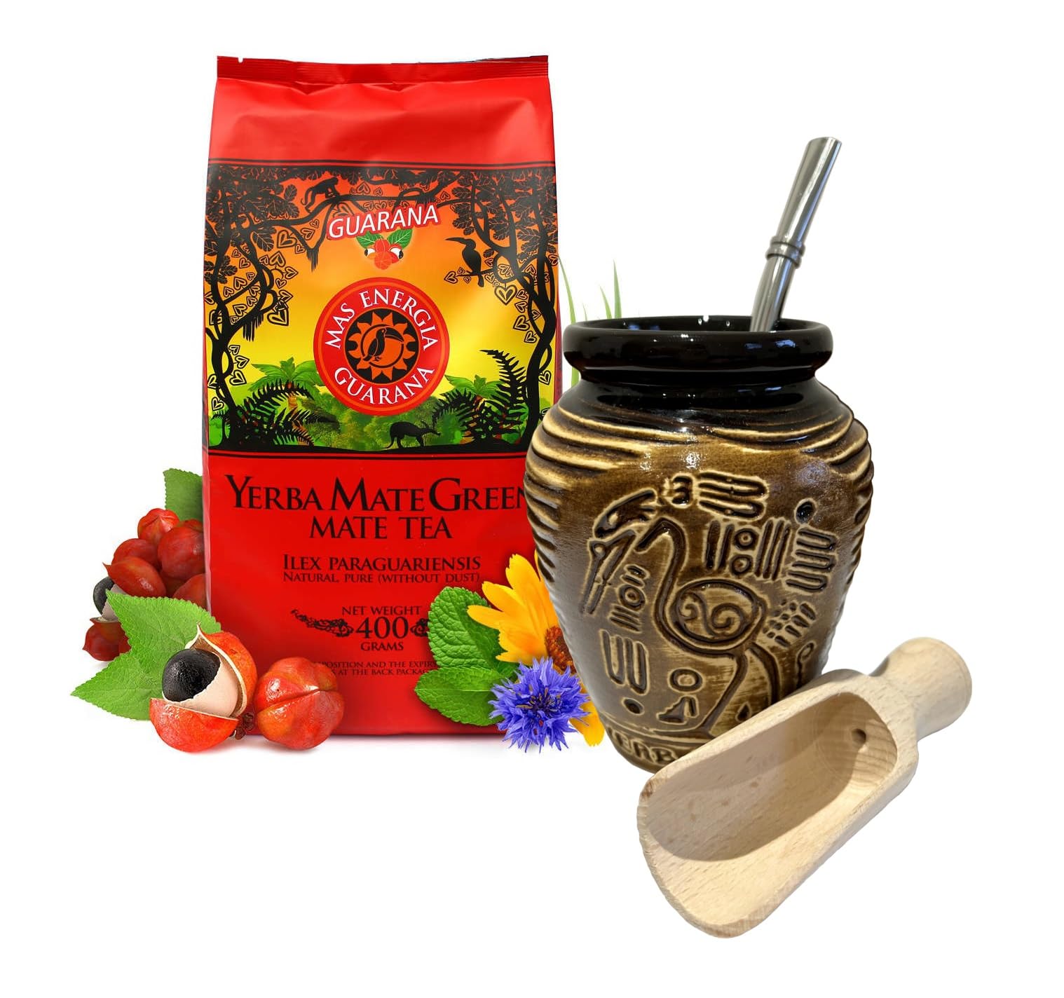 The Yerba Project Mate Green Mas Energy Starter Set | 500g & Ceramic Cup