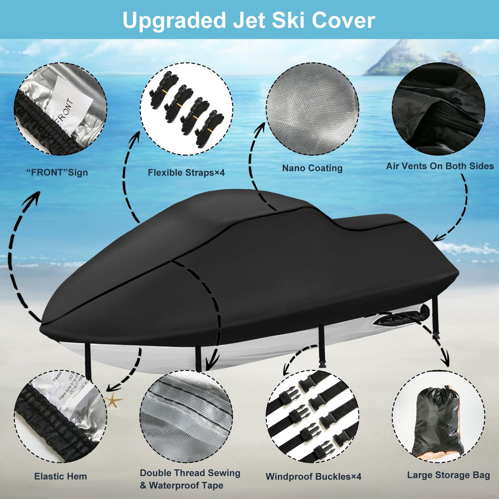 3-Seater Jet Ski Cover – 420D Heavy Duty Waterproof PWC Cover