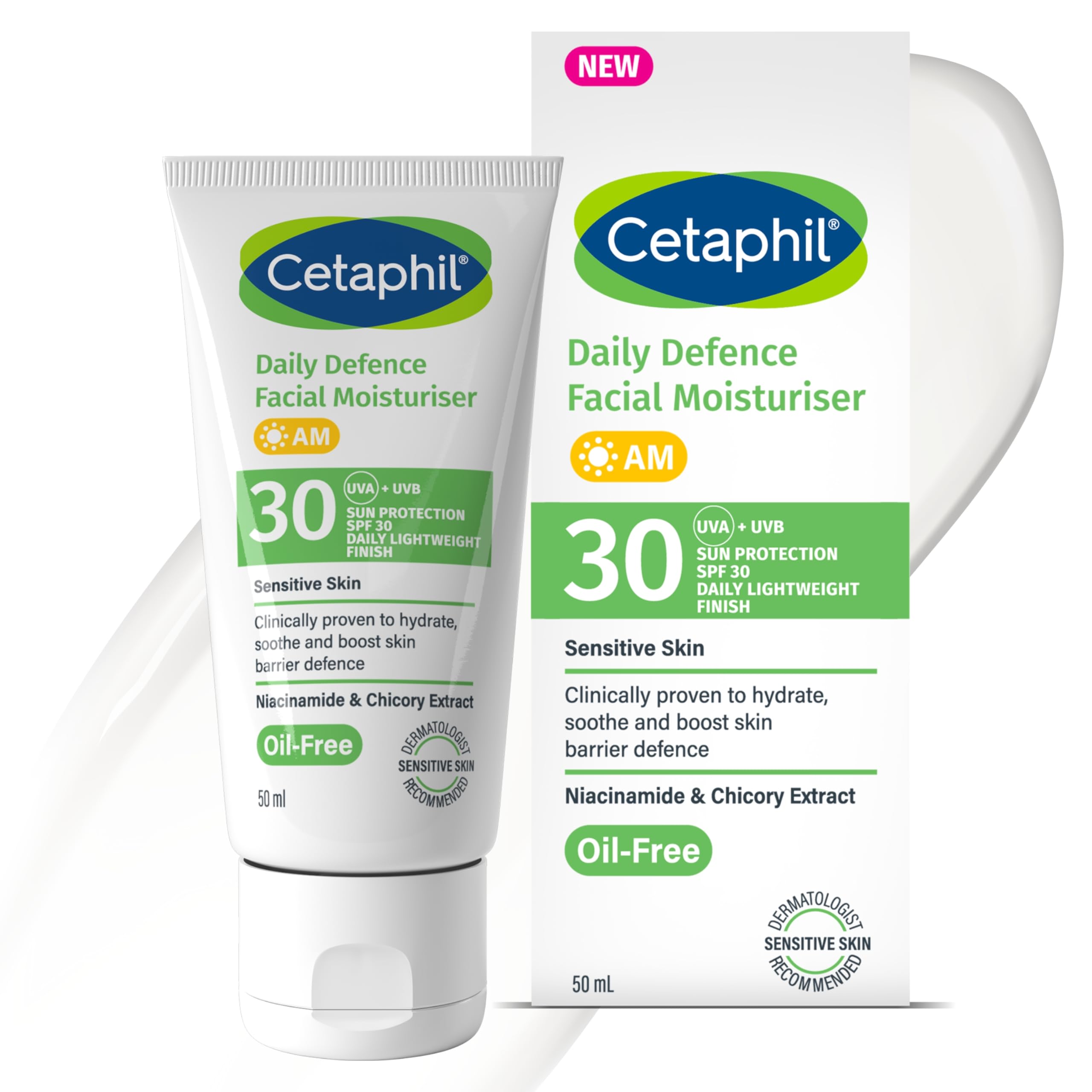 Cetaphil Daily Defence SPF 30 Face Moisturiser for Sensitive Skin, 50ml