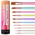 Nicpro 10PCS Pastel Watercolor Brush Set – Professional Nylon Art Brushes