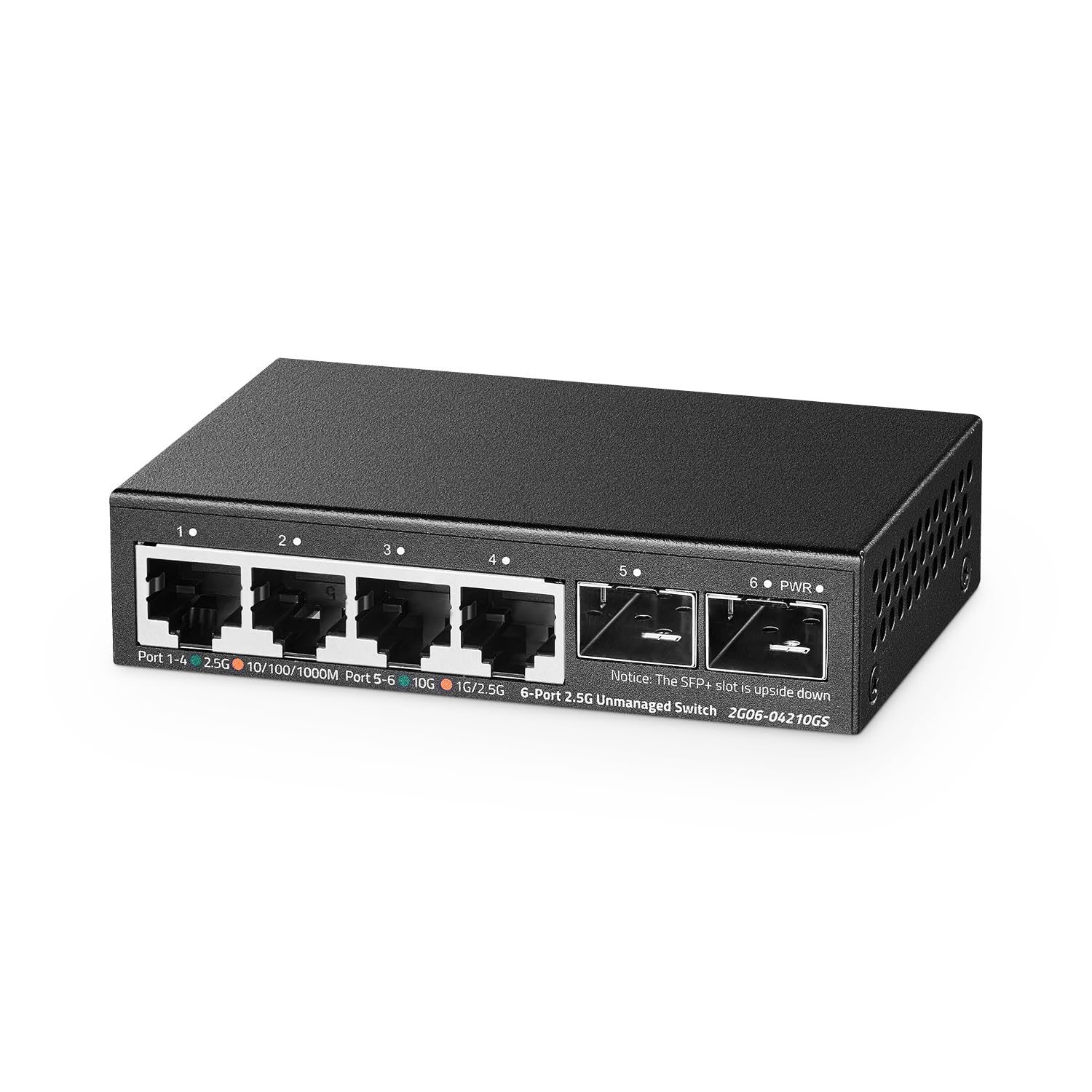 Binardat 2.5G Network Switch | 4-Port 2.5GbE & 2x10G SFP+ Unmanaged