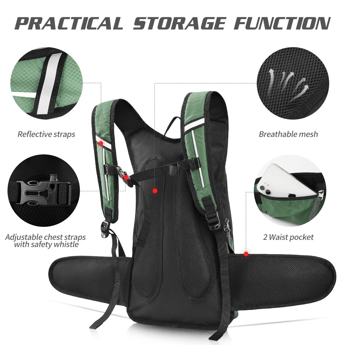 Expansea Hydration Backpack | 3L Water Bladder Insulated Hiking Pack