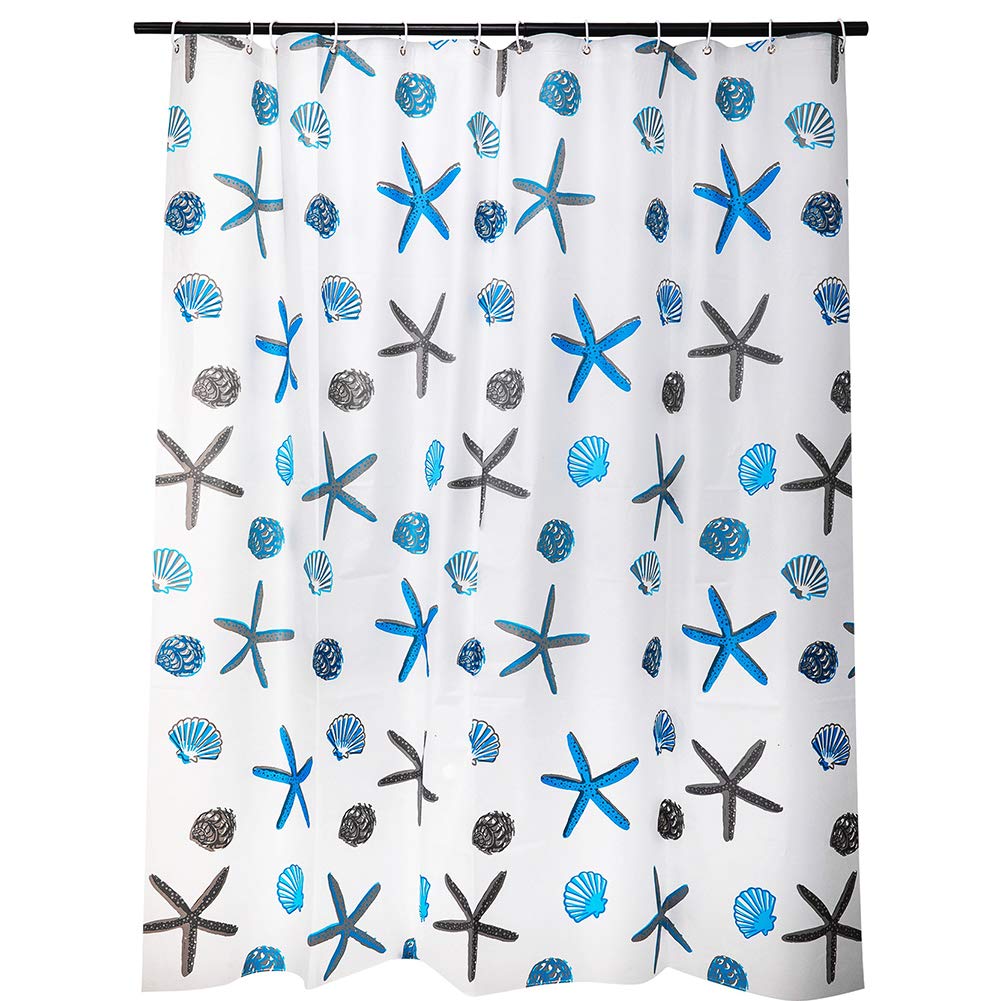 meioro Ocean Theme Shower Curtain – Waterproof PEVA Mildew Resistant