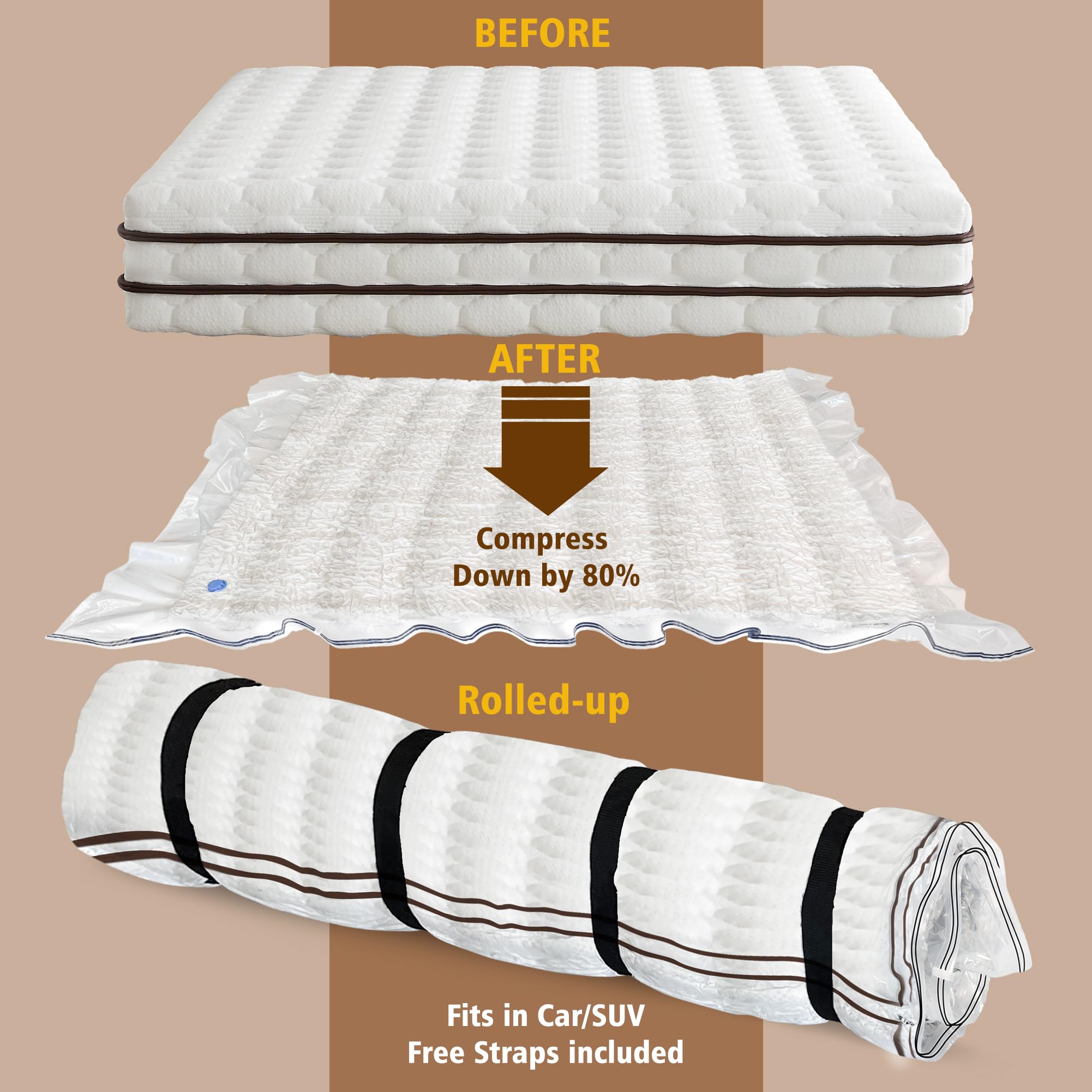 Oumaru Mattress Vacuum Bag for Moving | Super King Memory Foam Seal