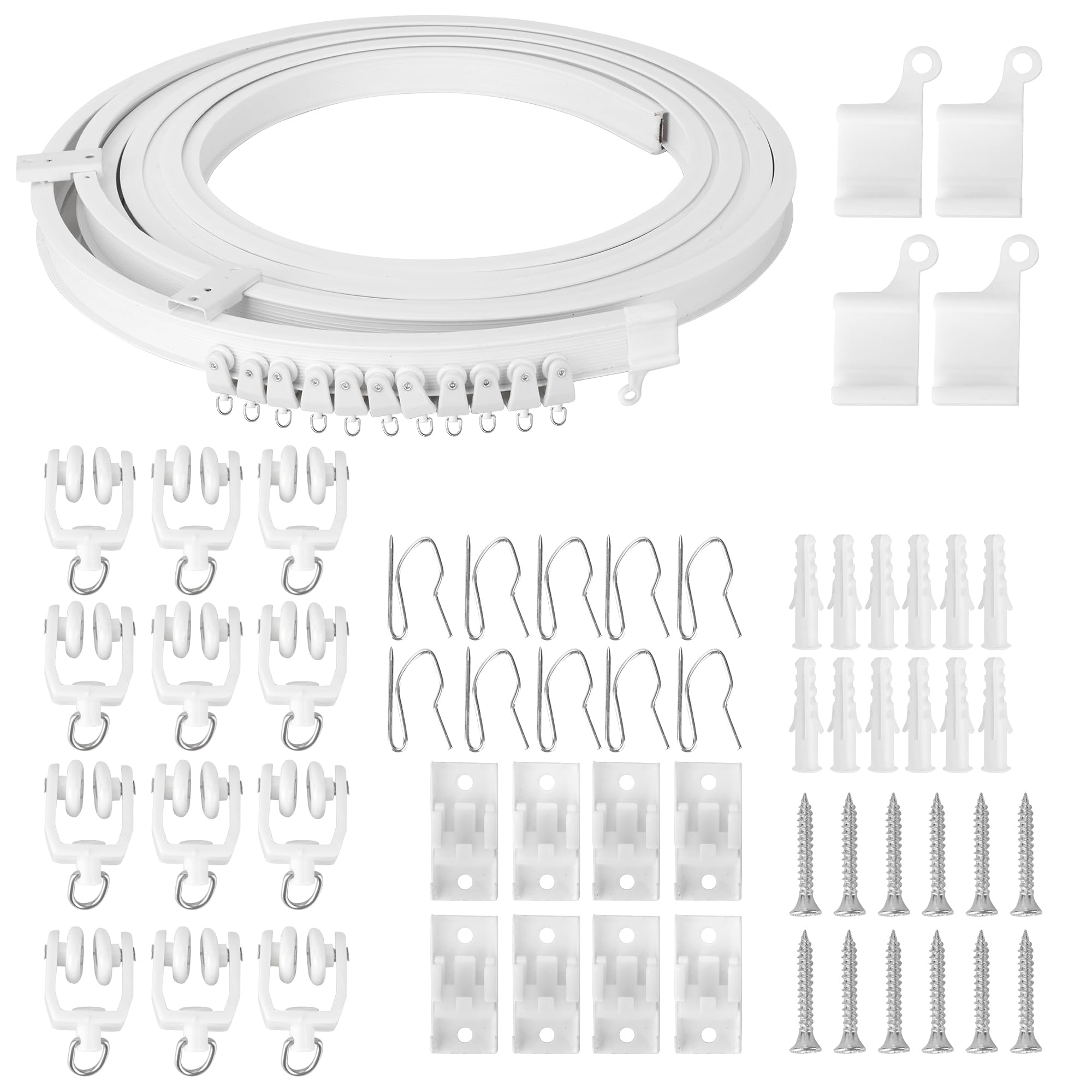 WeeGoo 6m Flexible Ceiling Curtain Track – Bendable PVC Rail for Bay Windows