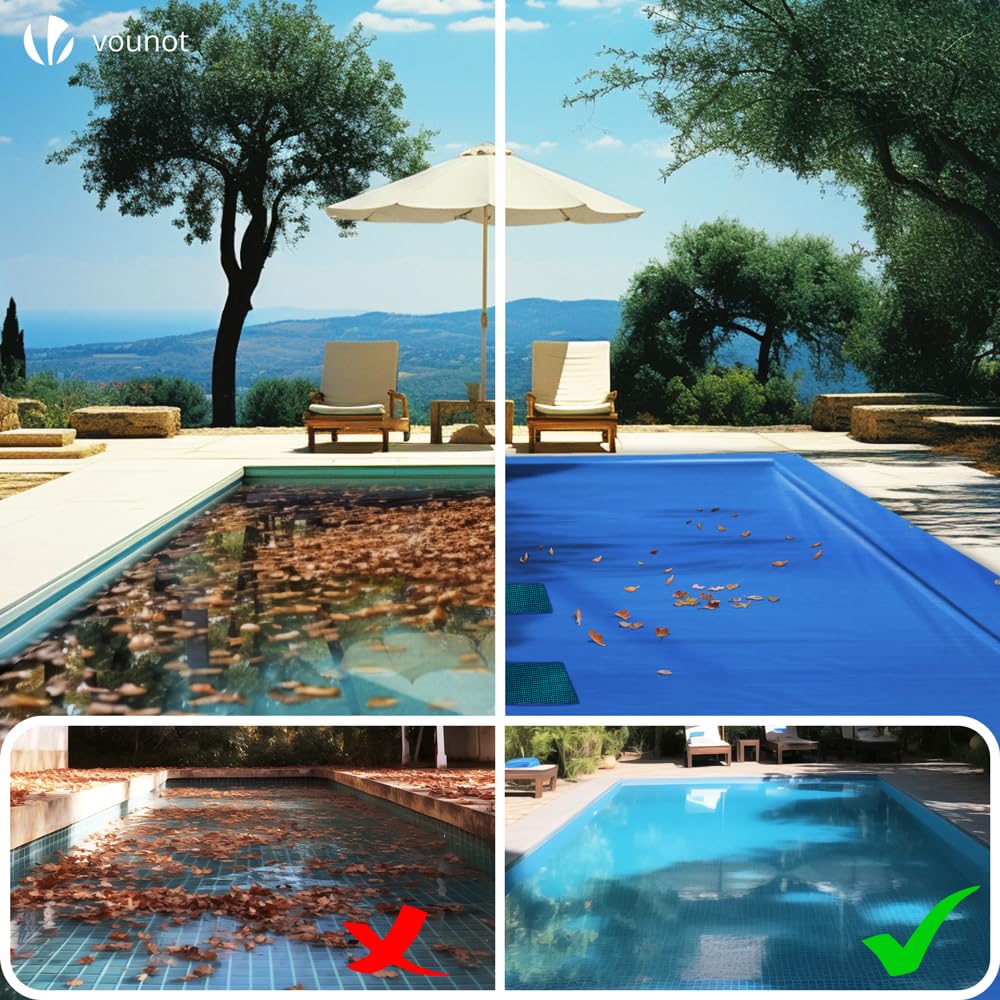 VOUNOT Rectangular Swimming Pool Cover – Heavy Duty 5x10m Waterproof
