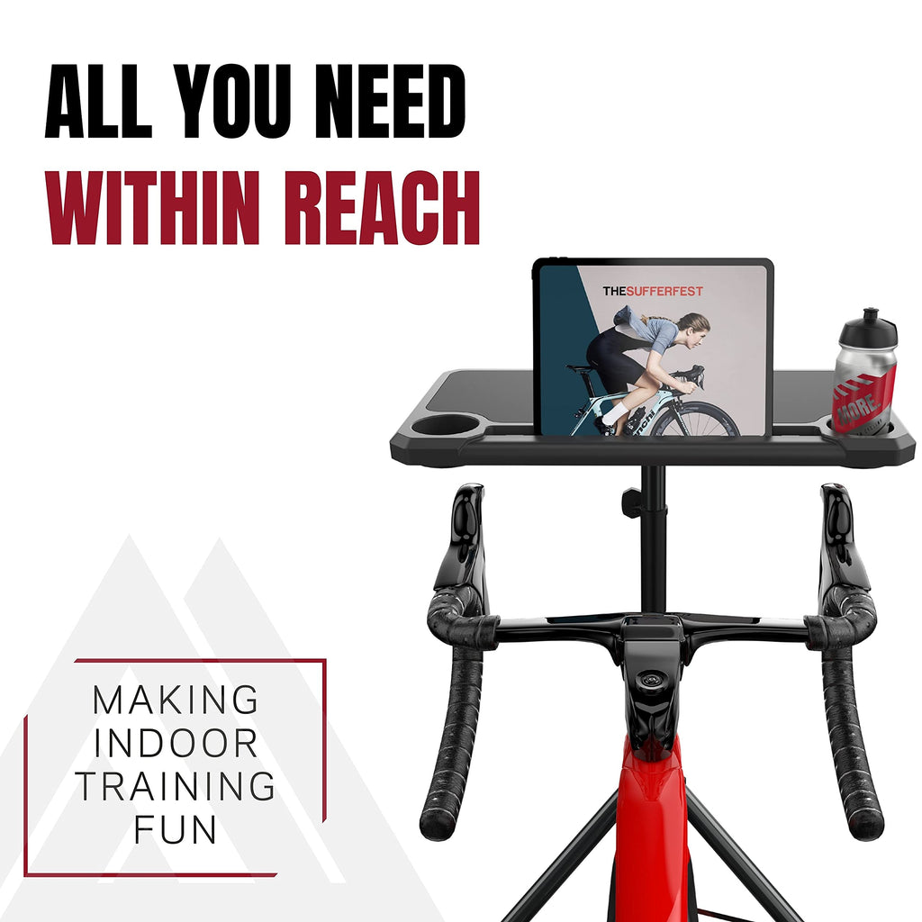 KOM Cycling Indoor Media Display Desk – Adjustable Tripod Bike Stand