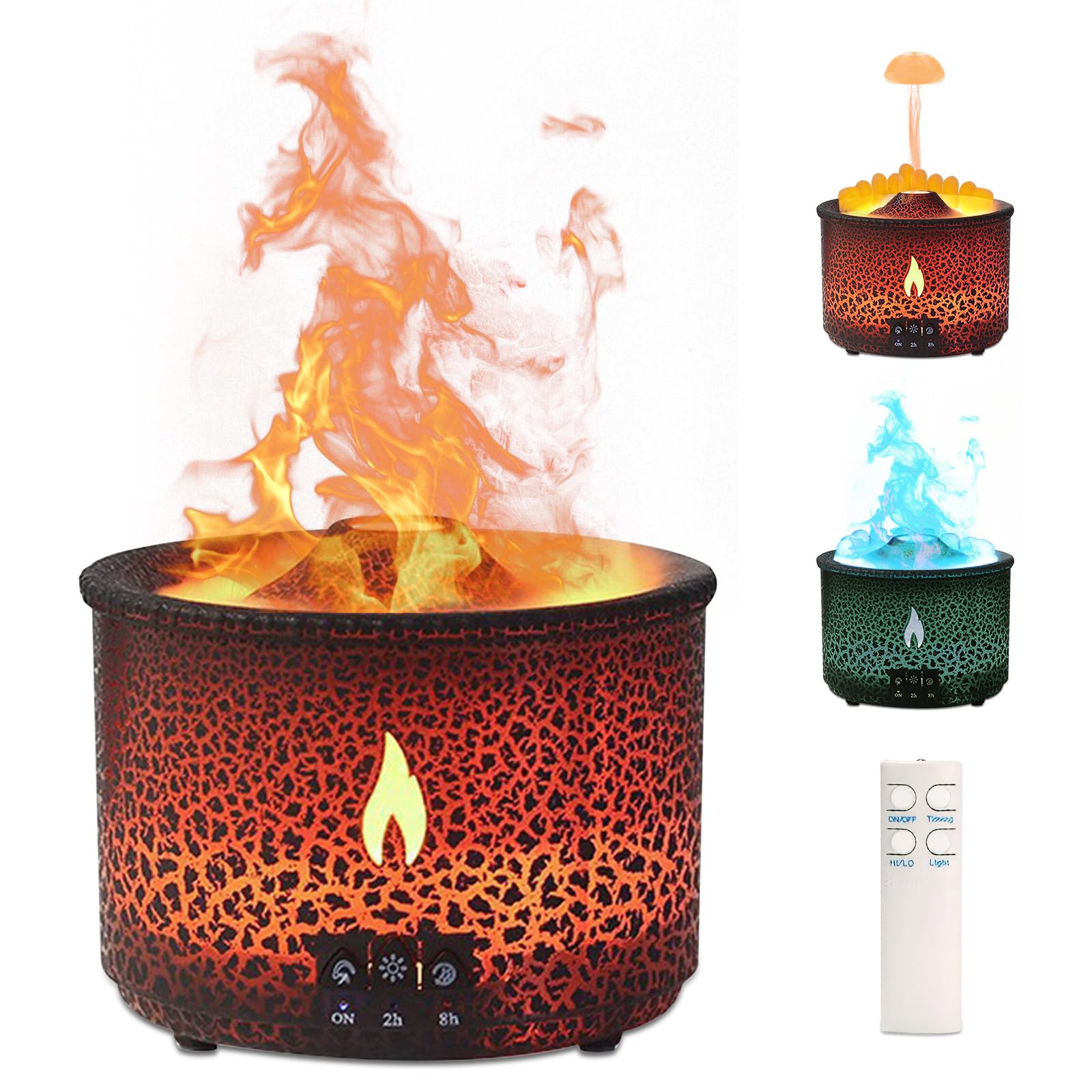 Volcano Flame Diffuser – 300ml Ultrasonic Mist Humidifier