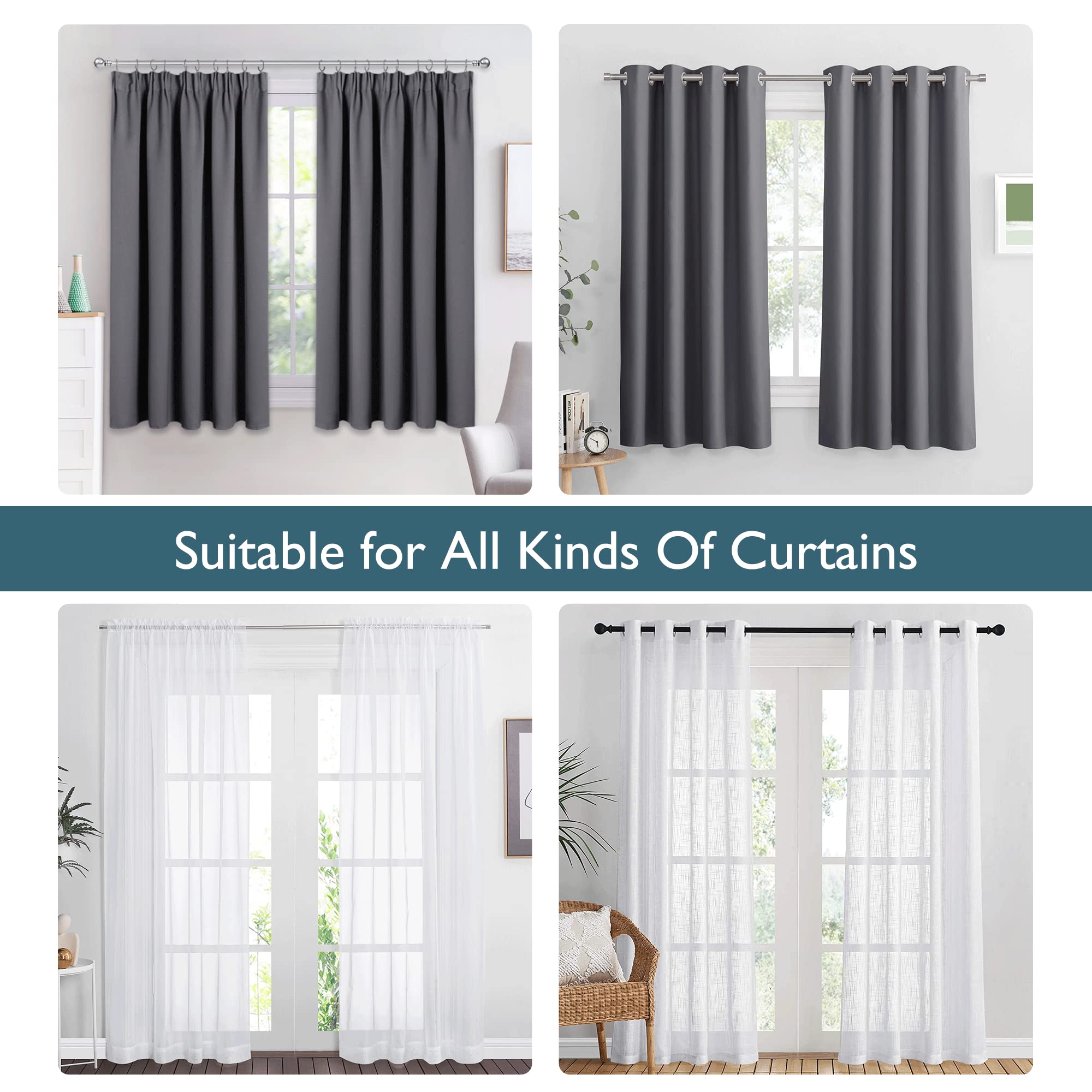 PONY DANCE Thermal Blackout Curtains - Insulated Tab Top Pair, 64x68