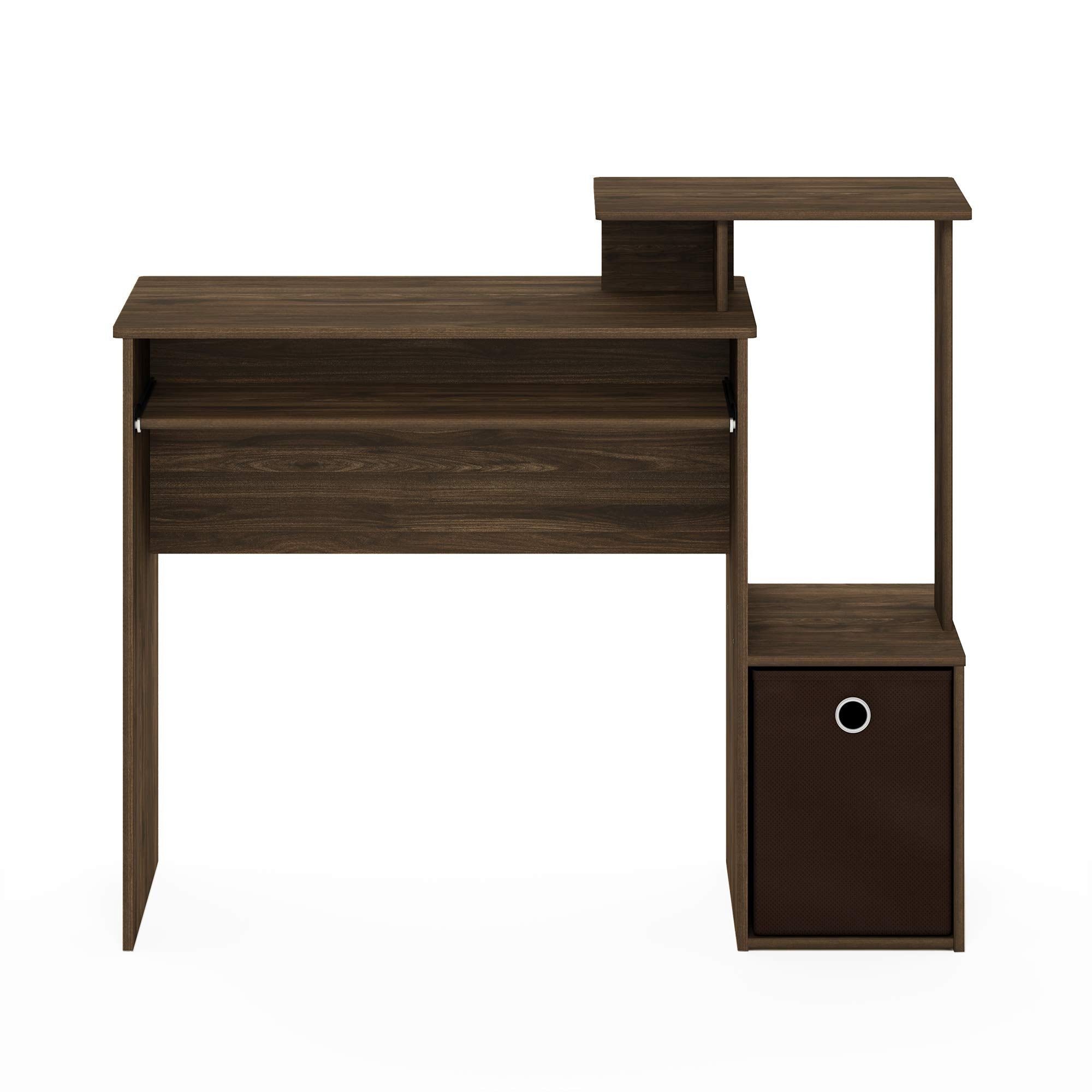 Furinno Econ Computer Desk with Storage Bin – Columbia Walnut