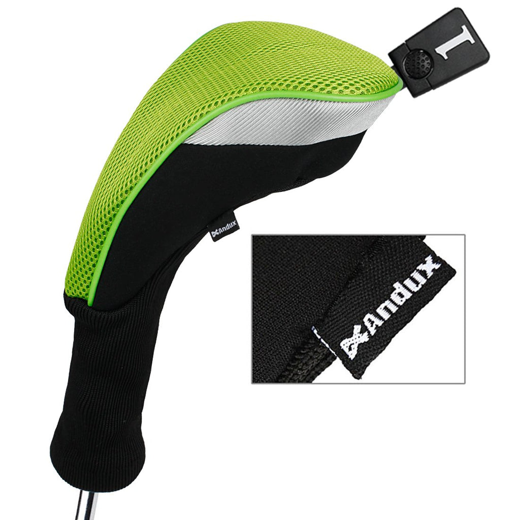 Andux Golf Wood Club Head Covers - 4pcs Set for 460cc Driver - Green