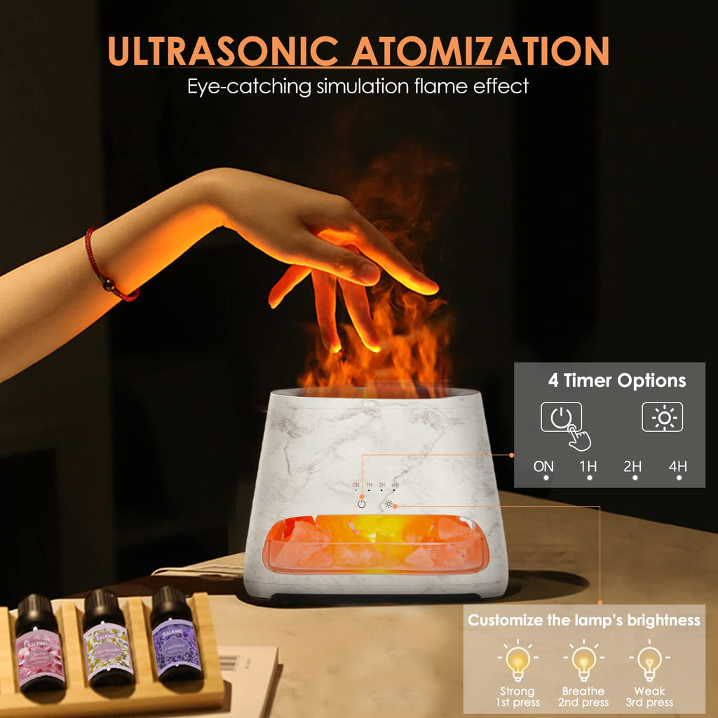 SALKING 2-in-1 Himalayan Salt Lamp & Essential Oil Diffuser – Marble 150ml