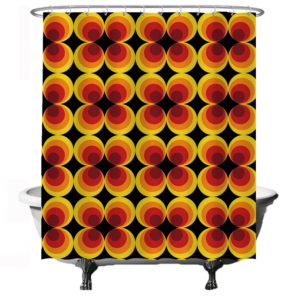 Ulticool Retro Vintage Flowers Shower Curtain - 180x200cm Anti-Mildew