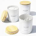 Ezebesta 3-Piece Farmhouse Glass Bathroom Canisters with Wooden Lids