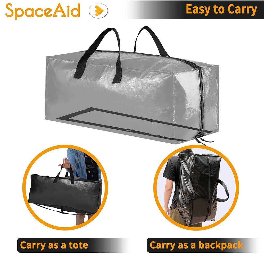 SpaceAid Heavy Duty Moving Bags, Extra Large Storage Totes W/Backpack Straps Strong Handles & Zippers, Alternative to Moving Boxes - image 5