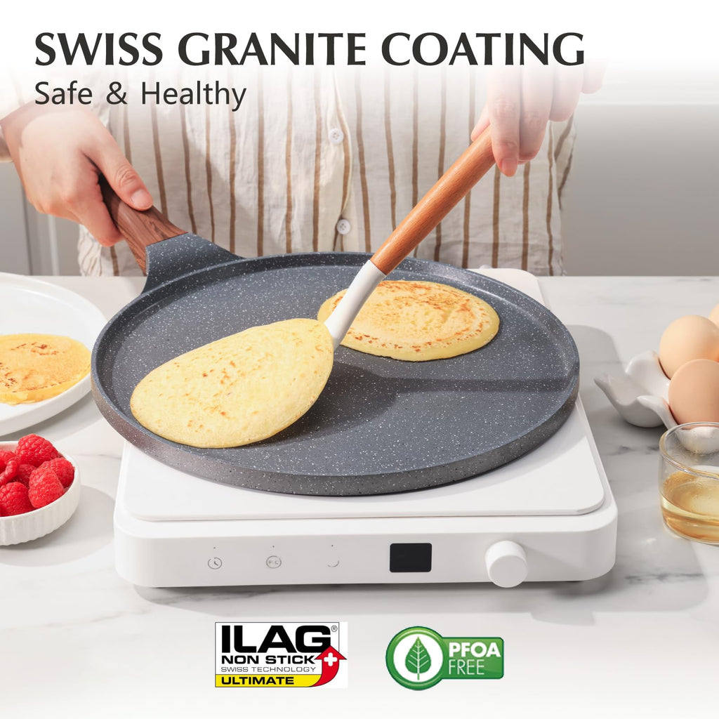 Sensarte 10-Inch Nonstick Crepe Pan | Swiss Granite Coating Pancake Griddle