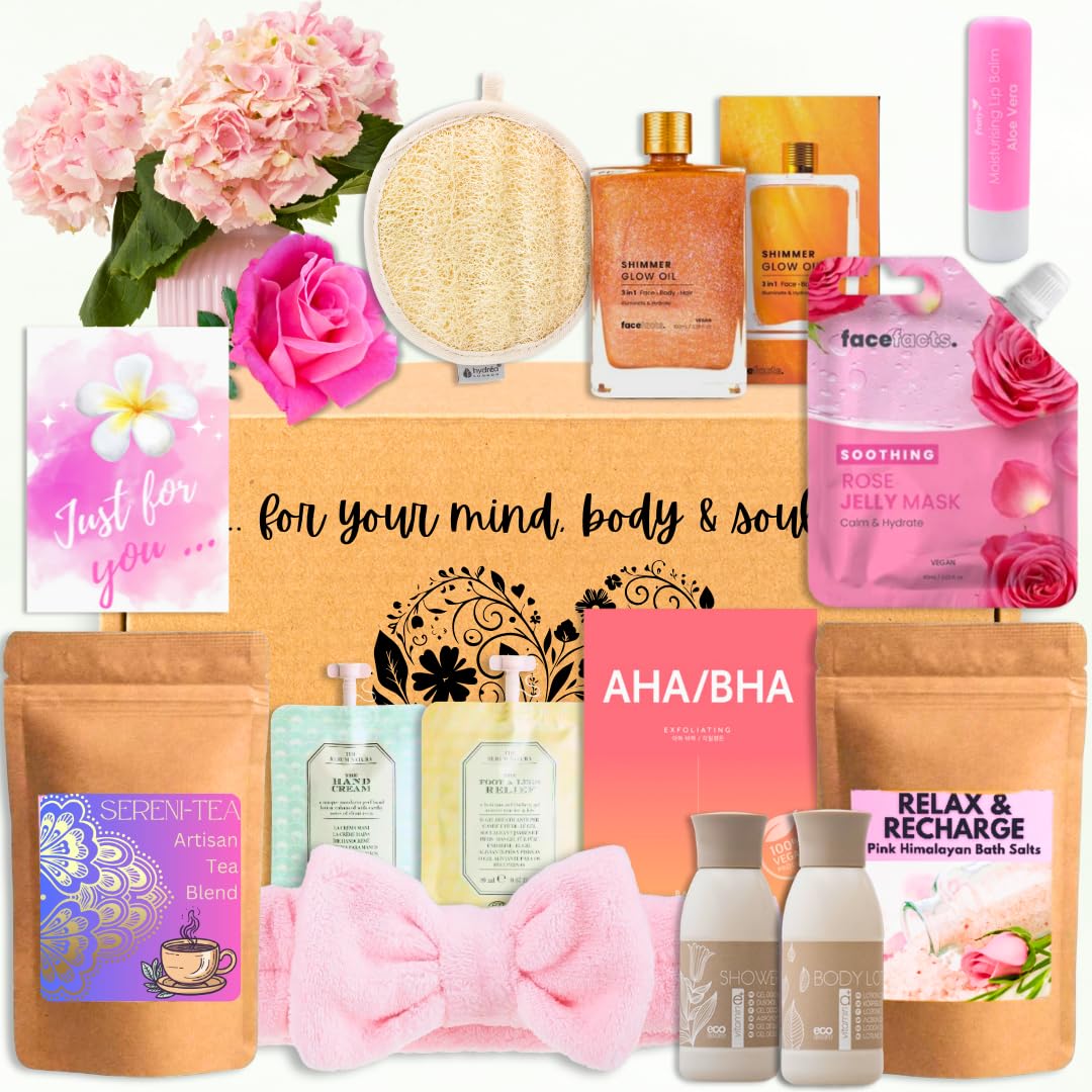 Spa in a Box Pamper Gift Set for Women – Pink Skincare Hamper