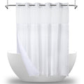 MEKOTRIN Hookless Shower Curtain | Waffle Fabric with Snap-on Liner