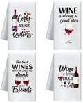 CUTHOLLOW Wine Theme Microfiber Kitchen Towels – Set of 4 Dish Towels