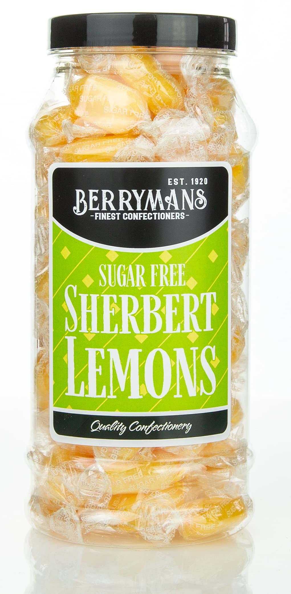 Berrymans Sugar Free Sherbet Lemons - Traditional Retro Sweets Gift Jar