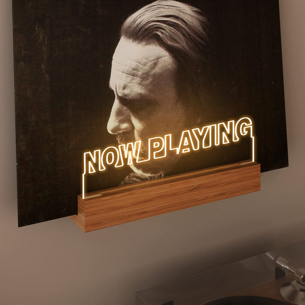 YuanDian Light up Now Playing Vinyl Record Stand Wall Mount, Now Spinning Record Player Stand - image 1