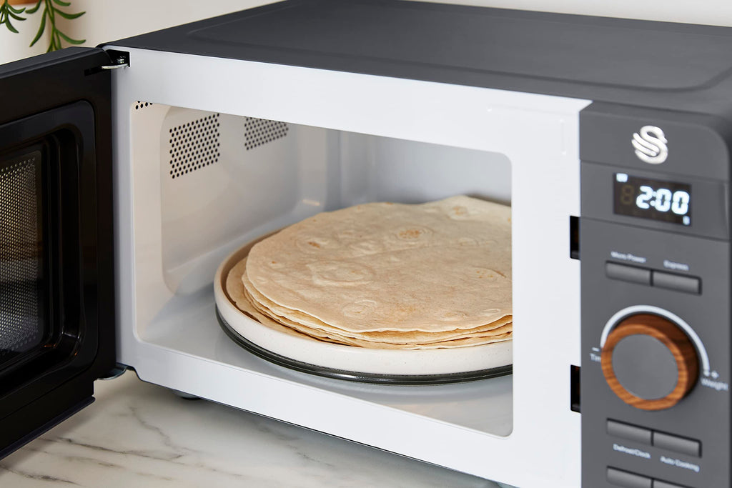 Swan Nordic 20L Digital Microwave – 800W Grey with Glass Turntable