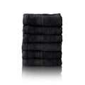 Glart Premium Cotton Terry Flannels - Set of 6 Soft Washcloths, Black