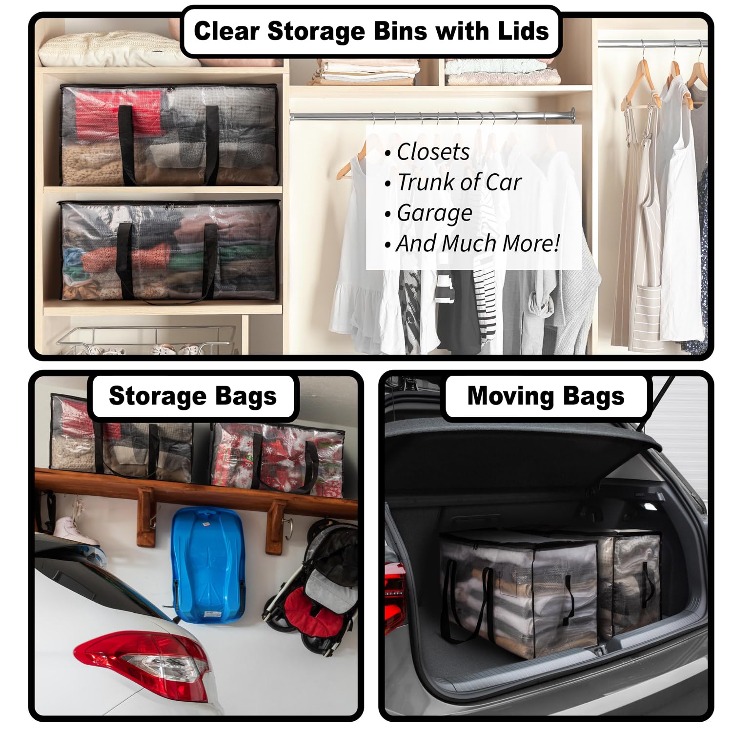 ClearSpace Heavy-Duty Moving Bags with Backpack Straps - 86L 8-Pack