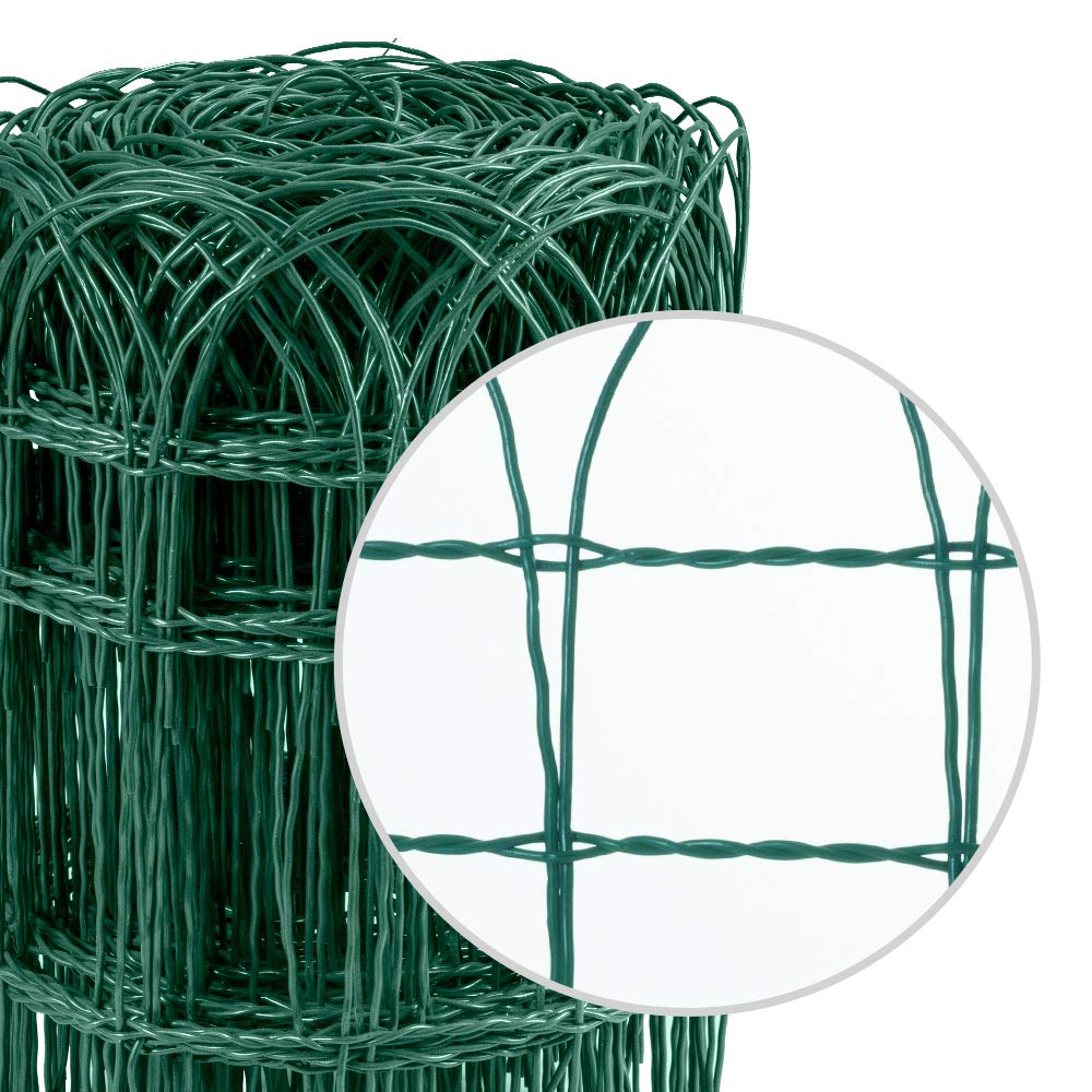 Amagabeli Green Garden Border Fence | 0.4m x 25m PVC Coated Metal Wire