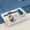 HIKENRI Bedside Shelf Clip On Tray for Bunk Beds & Dorms, White ABS