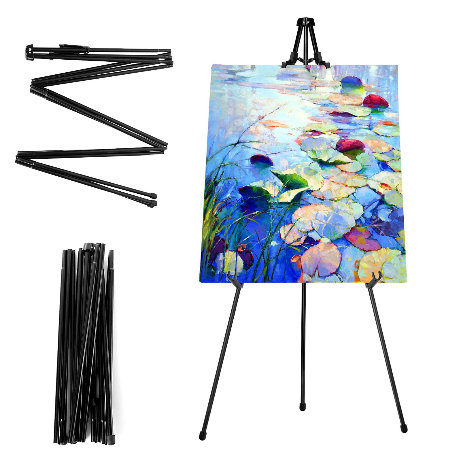 ASelected 160cm Metal Display Easel - Portable Folding Tripod for Signs