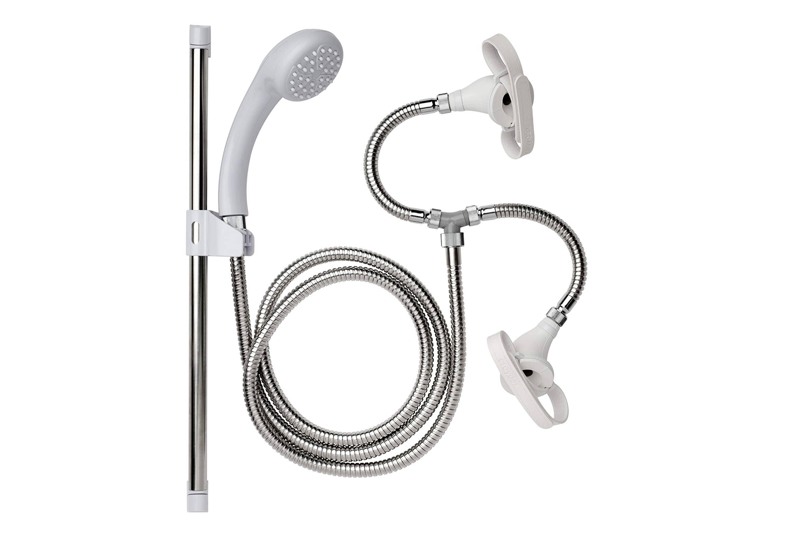 Croydex Secura Shower Head and Hose Set with Riser Rail – Stainless Steel