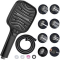 Jolof Store High Pressure Shower Head – 8 Spray Modes & 1.5m Hose, Black