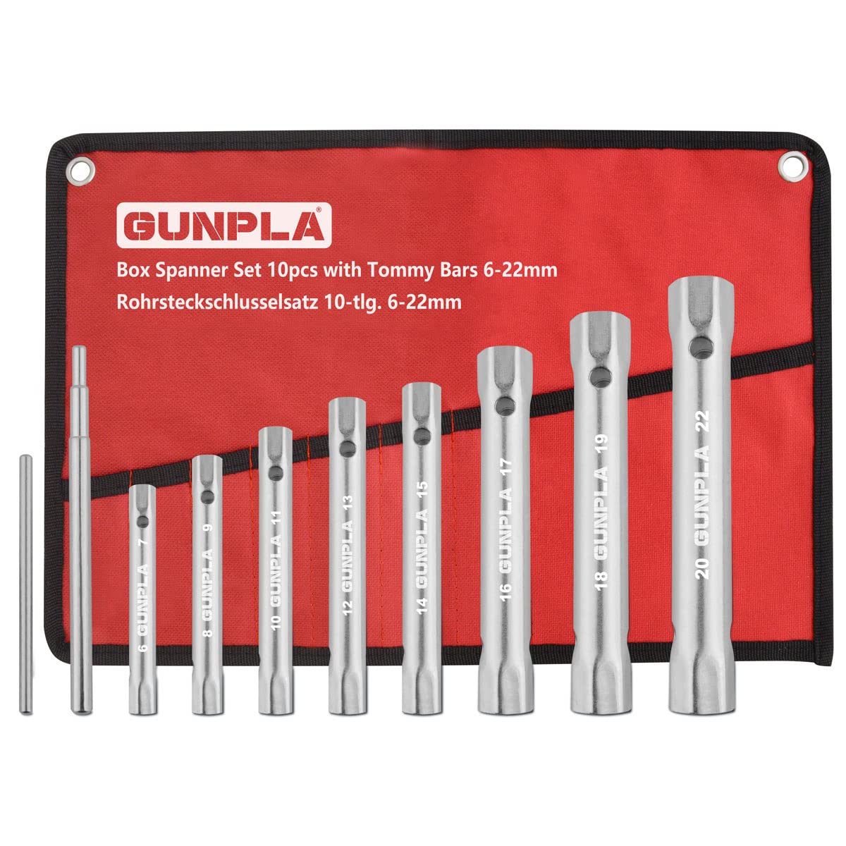 Gunpla 10-Piece Box Spanner Set | Heavy Duty Tubular Wrench 6-22mm