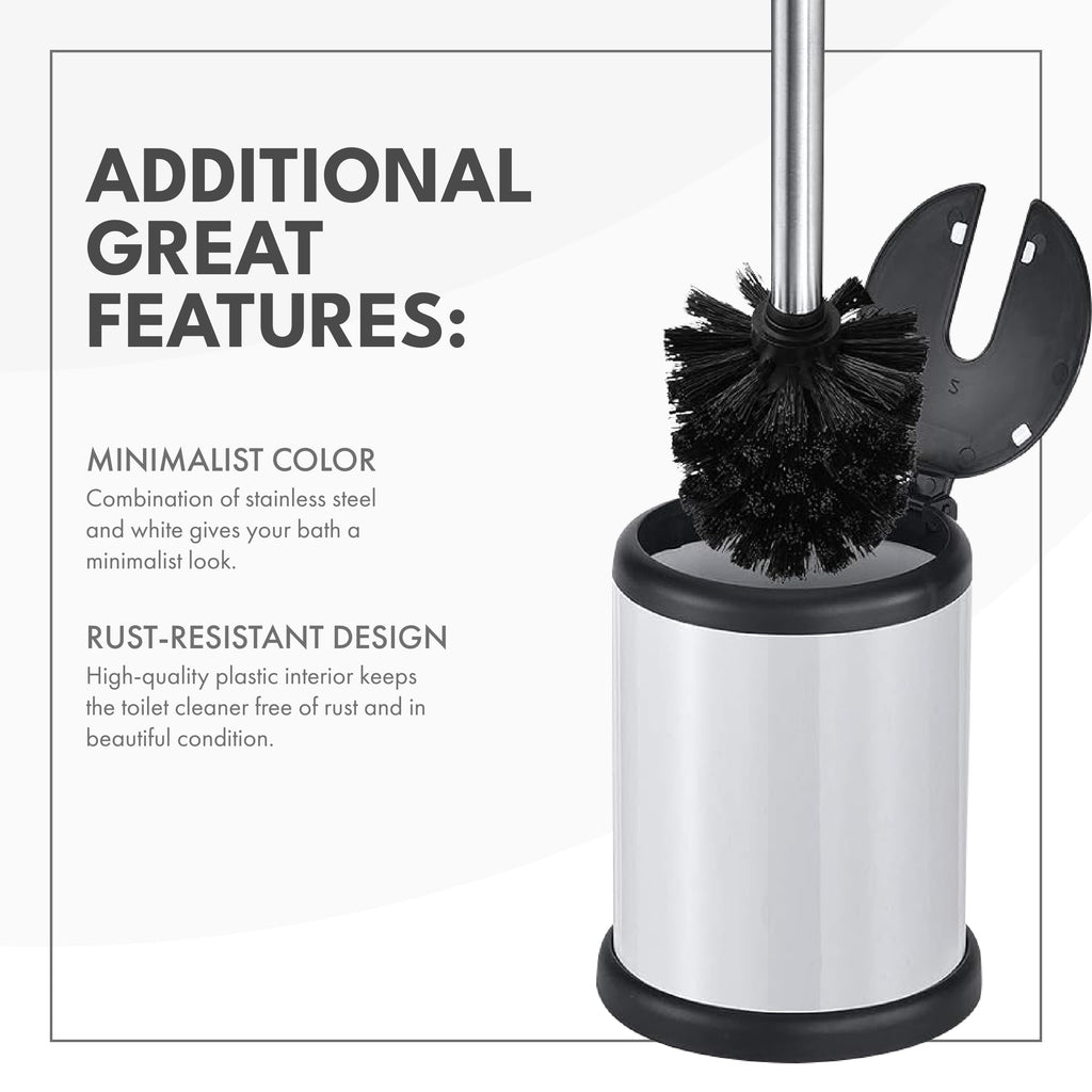 ToiletTree Products Deluxe Toilet Brush with Lid, White - image 4