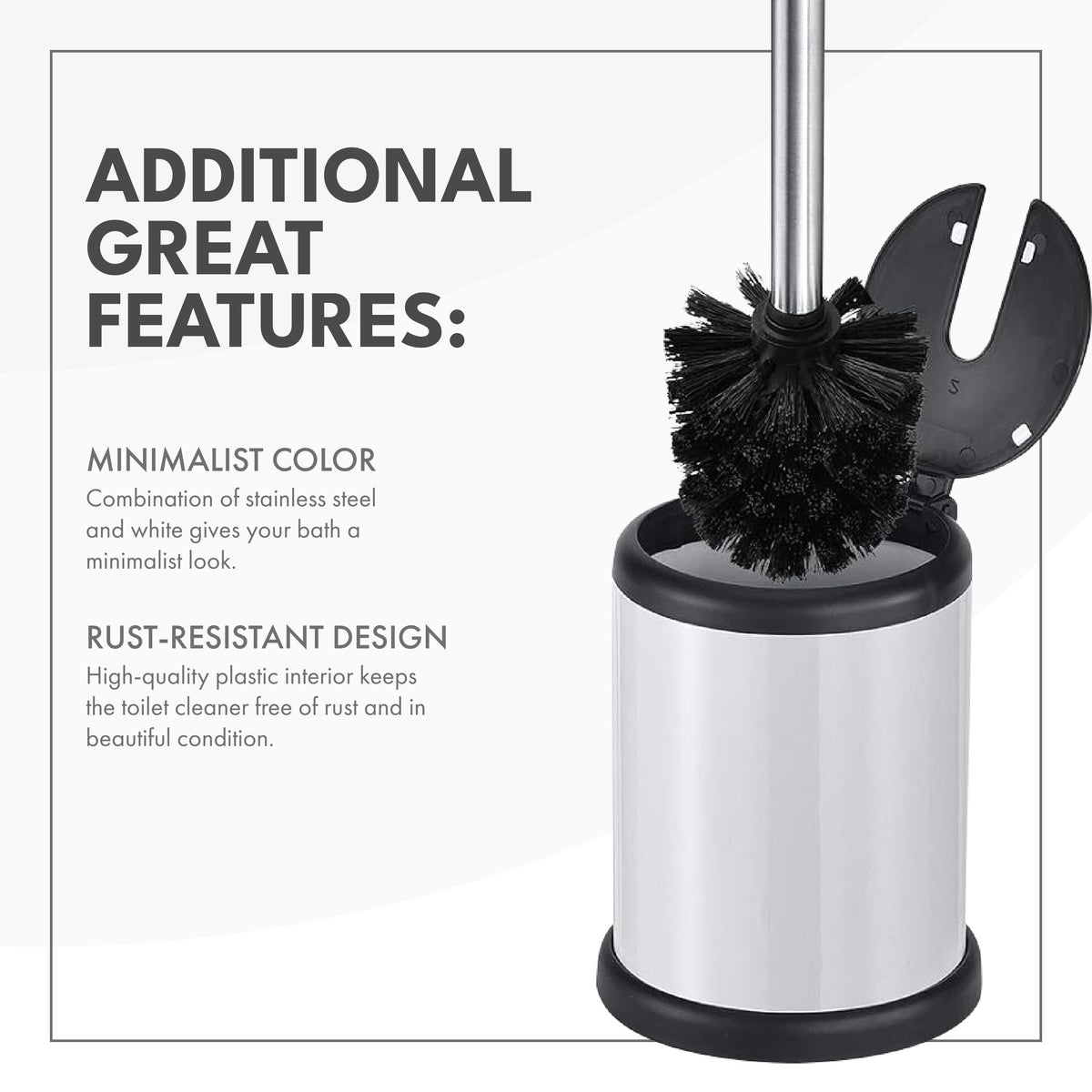 ToiletTree Products Deluxe Toilet Brush with Lid, White - image 4